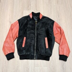 Official Wilson‎ Sporting Goods NFL Varsity Jacket Black Suede Orange Mens 1X